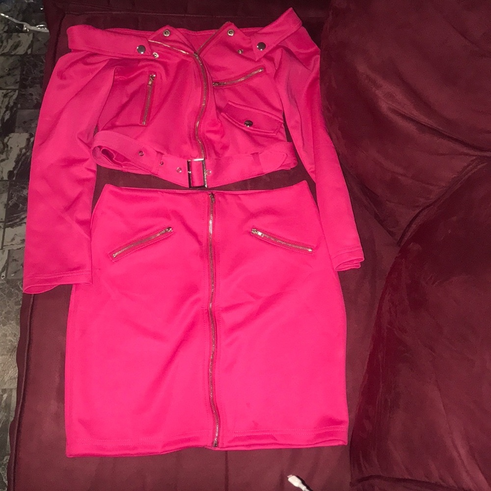 Hot Pink skirt set